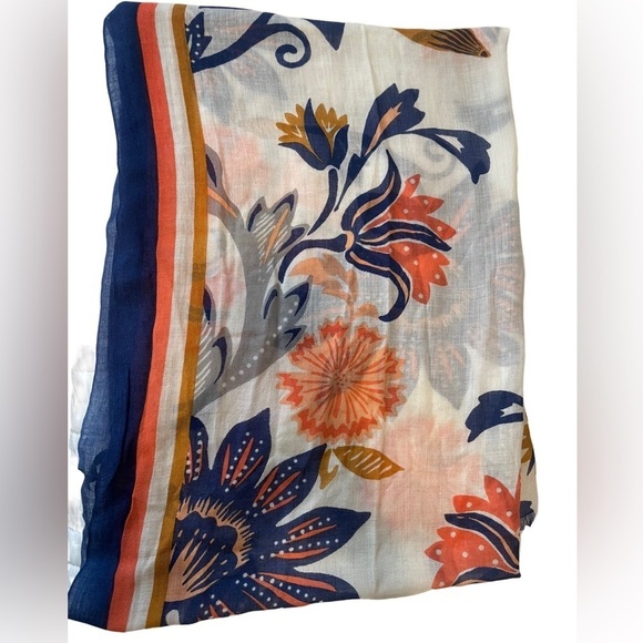 Spartina 449 Floral Gauze Scarf Sarong 26x72 Women’s Layer Lightweight multi use - Picture 4 of 10